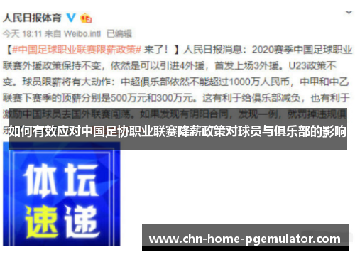 如何有效应对中国足协职业联赛降薪政策对球员与俱乐部的影响 如何有效应对中国足协职业联赛降薪政策对球员与俱乐部的影响